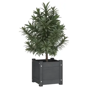 Berkfield Garden Planter Grey 31x31x31 cm Solid Pinewood