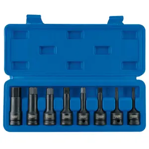 Draper 1/2" Sq. Dr. Impact Hexagonal Socket Bit Set 8 Piece 26439