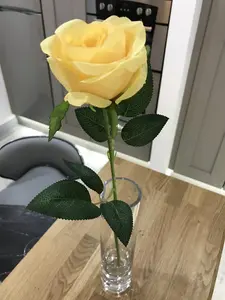 Best Artificial 45cm Single Rose / Yellow