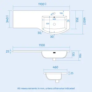 Nes Home Grey 1100 RH Back To Wall Soft Close Toilet & Resin Basin