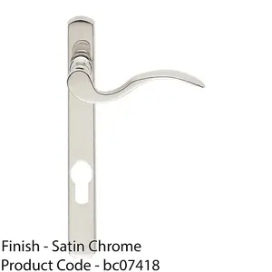 Multi-Point Locking Door Handle - EURO PROFILE - Slim Satin Chrome RIGHT HAND