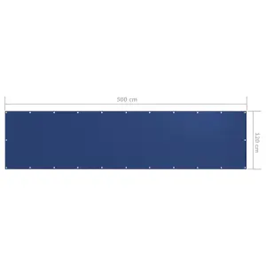 Berkfield Balcony Screen Blue 120x500 cm Oxford Fabric