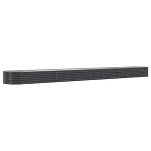 Berkfield Garden Planter Powder-coated Steel 620x80x36 cm Anthracite