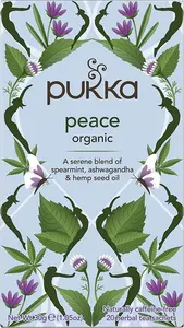 Pukka Organic Peace Herbal Tea - 20 Tea Bags - Blend Of Spearmint, Ashwagandha & Hemp Seed Oil - Blended With Organic Herbs