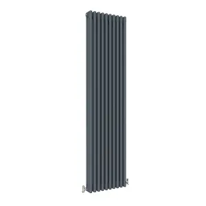 Vertical Anthracite Triple Column Radiator (H) 1800mm x (W) 470mm, 8564 BTU.