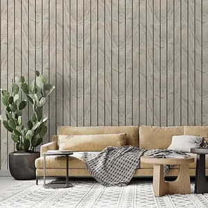 WOODGRAIN PANEL NATURAL HEAVYWEIGHT WALLPAPER MURIVA 193501