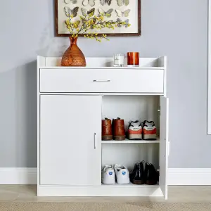 Home Source Novara White 2 Door Shoe Storage Cabinet