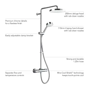 Mira Atom ERD Chrome effect Rear fed Thermostatic Mixer Shower