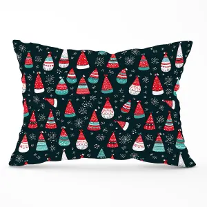 Hand Drawn Cheerful Santa Hats Cushions 33cm x 48cm