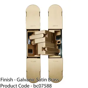 3D Flush Faced Concealed Cabinet Hinge - 180 Degree Opening Wardrobe SILVER