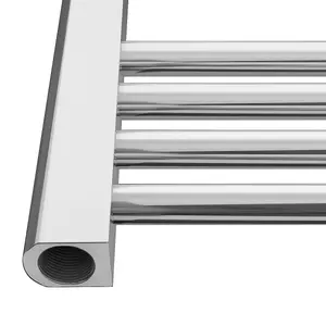 Right Radiators Electric Heated Towel Rail Radiator Straight Pre-filled Designer Ladder Warmer Chrome 800x500 mm