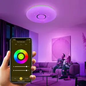 LED Smart Ceiling Light, 24 Watts RGB CCT 2700K-6500K, Dimmable