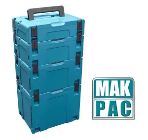 Makita MAKPAC Stack 4 Piece Connector Stackable Tool Case Type 1 2 3 and 4