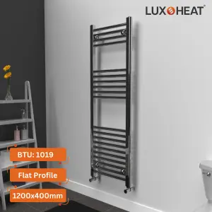 Towel Radiator Rail 1200 x 400 for Central Heating with Chrome Finish