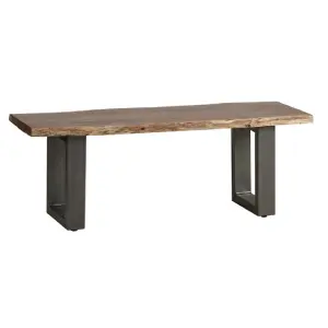 Grey Essential Live Edge Medium Dining Table 1.5M Set 2 Chairs 1 Bench