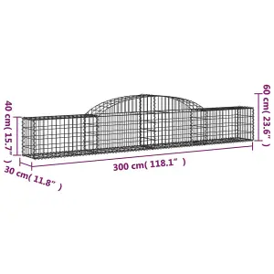 Berkfield Arched Gabion Baskets 13 pcs 300x30x40/60 cm Galvanised Iron