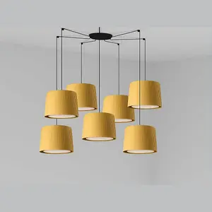 Luminosa Samba Black, Yellow Pendant Suspension Pendant Lamp 7 Light