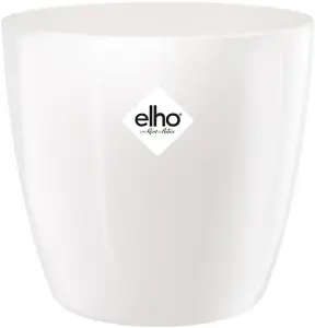 Elho Recycled Plastic Brussels Diamond 14m White Plant Pot