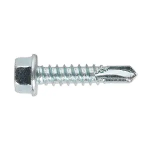 Sealey Self-Drilling Screw 5.5 x 25mm Hex Head Zinc Pack of 100 SDHX5525