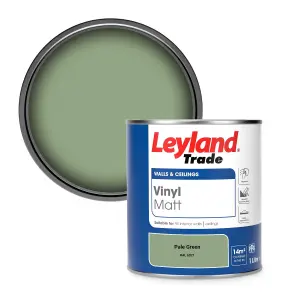 Leyland Trade Vinyl Matt Walls & Ceilings Emulsion Paint Pale Green (RAL 6021) 1L