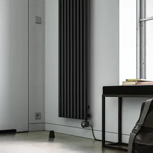 Terma 230V 1.5kW Heban Black Smart Vertical Oil-filled radiator