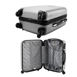 Lightweight Handy Flight Cabin Airline Silver Travel Suitcase with Wheels & Combination Lock