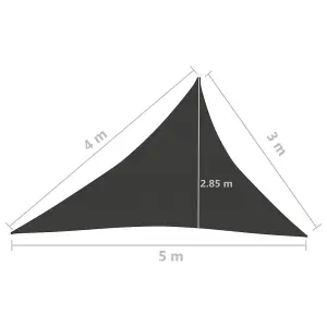 Berkfield Sunshade Sail 160 g/m2 Anthracite 3x4x5 m HDPE