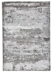 Grey Abstract Modern Easy to Clean Rug For DiningRoom Bedroom and Living Room -120cm X 170cm