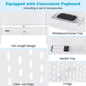 COSTWAY Mobile Whiteboard 120 x 90 CM Double-Sided Dry Erase Board with Stand