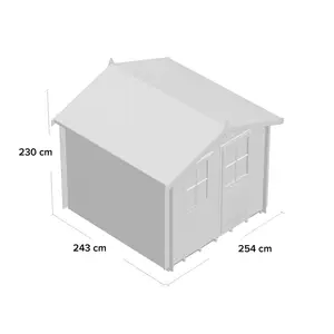 Piagge 8 x 8 Ft. Tongue & Groove 19mm Log Cabin No