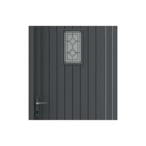 Fortia Curral Frosted Glazed Anthracite RH External Front Door set, (H)2085mm (W)920mm