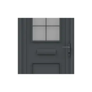 Fortia Mindil Clear Glazed Anthracite LH External Front Door set, (H)2085mm (W)840mm