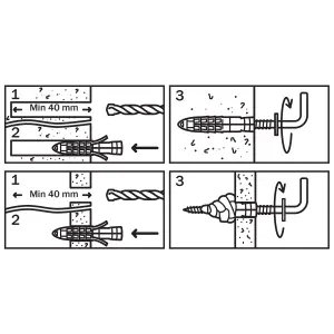 Diall Universal Grey Multi-purpose screw & wall plug (Dia)6mm (L)30mm, Pack of 4