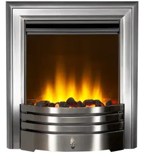 Acantha Amara Coal Electric Fire in Brushed Steel with Remote Control