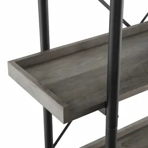 Jessica 92cm W Steel Etagere Bookcase Grey Wash