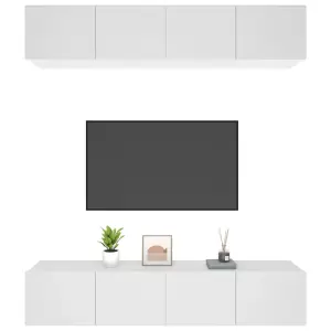 Berkfield TV Cabinets 4 pcs White 80x30x30 cm Engineered Wood