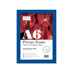 A6 Blue Picture Frame Fits A6 (10.5 x 14.8cm - 4.1 x 5.8in) Poster, Photo, Artwork, or Print.