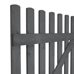 Grey Wooden Garden Fence Gate Single Swing Gate with Latch H 90cm x W 90cm