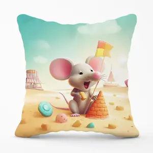 A Mouse On A Beach Holiday Cushions 45cm x 45cm