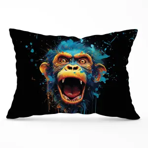 Crazy Monkey face Splashart Cushions 33cm x 48cm