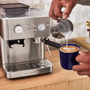 KitchenAid Semi Automatic Espresso Machine with Burr Grinder Stainless Steel