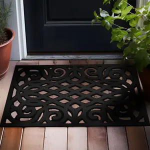 Nicoman Eco Friendly Outdoor Door Mat 60x40cm - Black