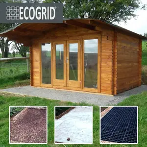 EcoGrid 6 x 8ft Shed Base Kit - Garden Base with Weed Membrane - Hot Tub, Greenhouse, Garden Office or Summer House Flooring Base