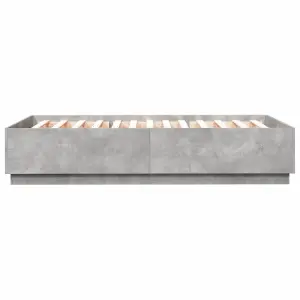 Berkfield Bed Frame with LED without Mattress Concrete Grey 160x200 cm