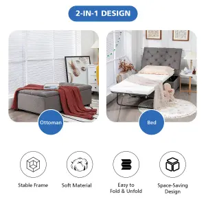 Costway 2-in-1 Convertible Sofa Bed Folding Ottoman Sleeper Space Saving Couch Lounger