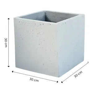 Verve Light grey Light grey Square Planter (H)30cm (W)30cm