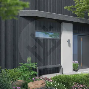 Acupanel Black Exterior Composite Wood-Effect Slat Wall Panels 2 x 300cm x 19.2cm