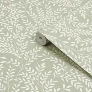 Superfresco Easy Green Leaves Textured Wallpaper