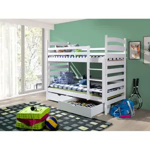 Teme Single (3') Bunk Bed with Drawers White