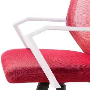 Beliani Minimalist Desk Chair Red RELIEF